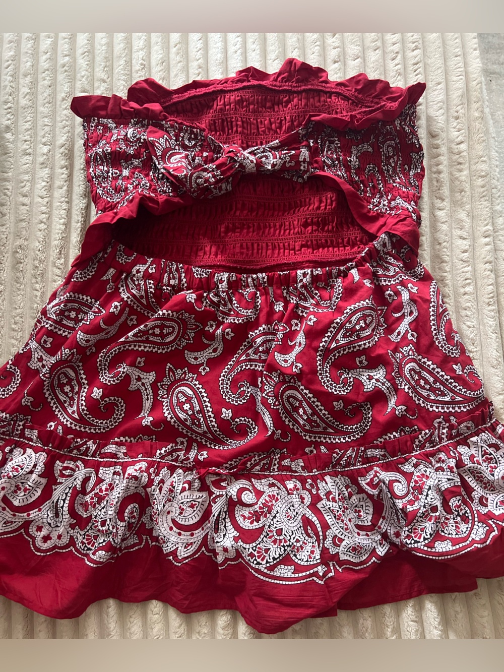 Sea New York Red Paisley Strapless Mini dress - Picture 4 of 5